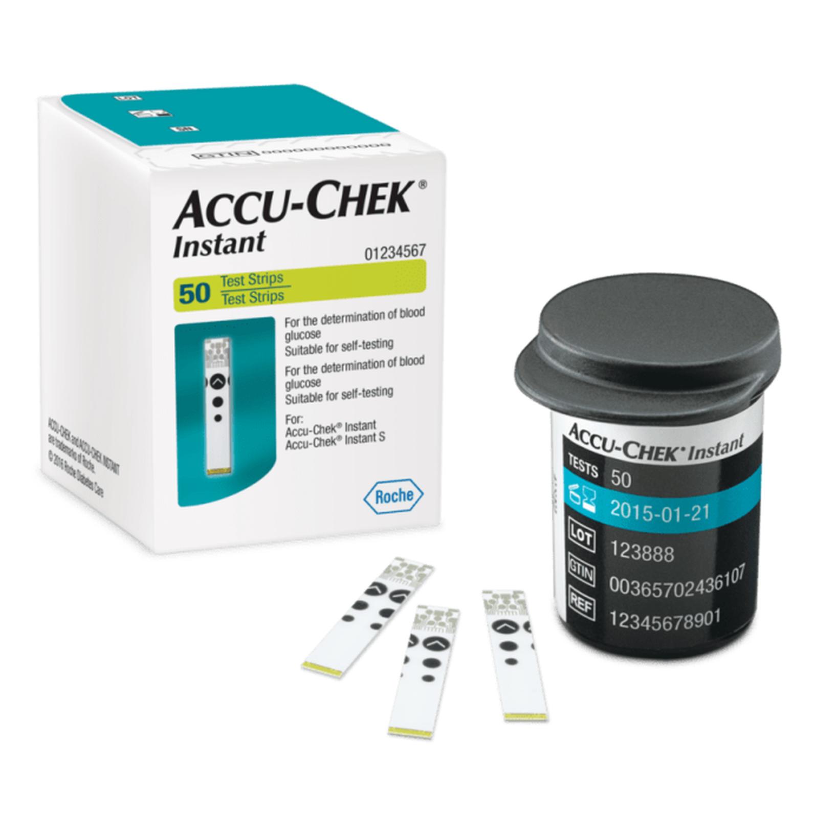 Accu Check Instant Strips أشرطة جهاز قياس سكر أكيو تشيك انستانت Lab Supply